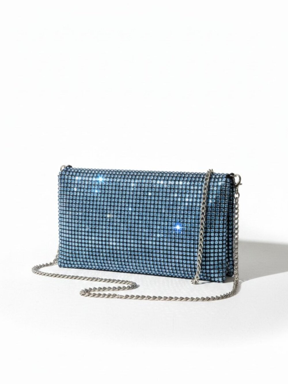 NWT Urban Expressions Simon Dusty Blue Premium Vegan Rhinestone crossbody